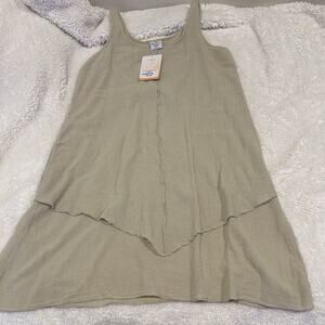 Sea Breeze of CA Womens Swim Coverup Large Tan/Beige‎ Cotton Beach USA